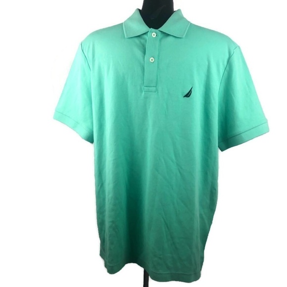 Nautica Men's Medium 100% cotton Spring Mint Short Sleeved Polo Golf Shi… - Picture 2 of 5